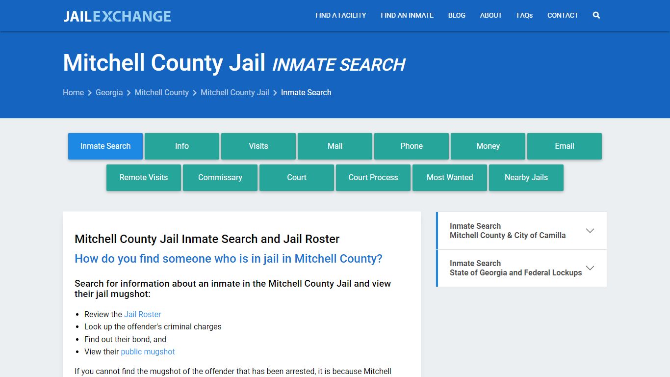 Inmate Search: Roster & Mugshots - Mitchell County Jail, GA